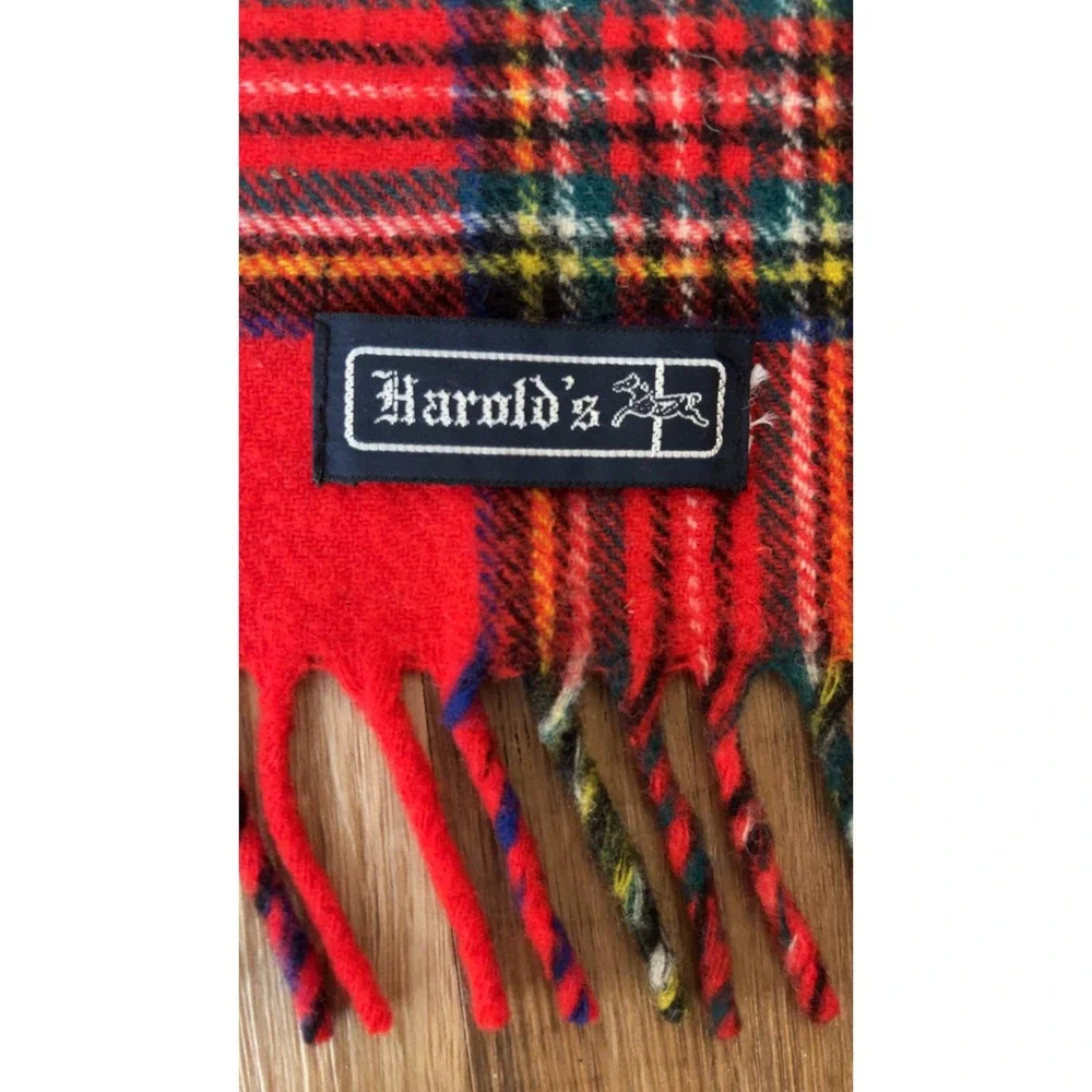 Harold's Wool Red Tartan Plaid Scarf